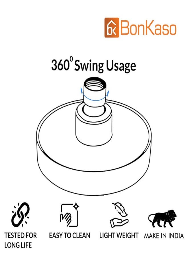 BonKaso رأس دش BonKaso SH-2061 ABS مقاس 10 سم مع مفصل دوار 360 درجة للحمام، بلمسة نهائية من الكروم (عبوة من قطعة واحدة) - Image 3